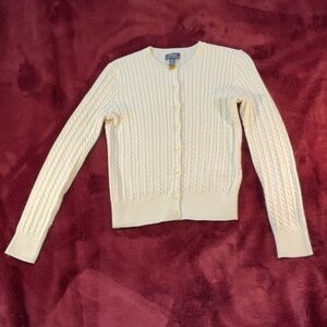Polo by Ralph Lauren Girls 12-14 Cream  Cardigan New Without Tags Never Worn